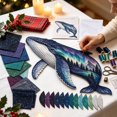 thumbnail image 2 of Northern Lights Wildlife DIY Patchwork Kit, Creative Fabric Craft, Handmade Home Decor Project, Unique Gift for Craft Lovers (Whale), 2 of 7