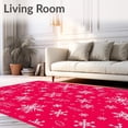 thumbnail image 2 of ODIKA 4'x6' Machine Washable Non-Slip Area Rug, Joyful Winter Wonderland Entryway Decorative Surface High Traffic Rug with Pad, Red, 615580, 2 of 8