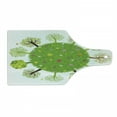 thumbnail image 1 of Earth Cutting Board, Various Green Trees Around the World in Full Blossom Spring Season Eco Planet Flowers, Tempered Glass Cutting and Serving Board, Wine Bottle Shape, Multicolor, by Ambesonne, 1 of 1