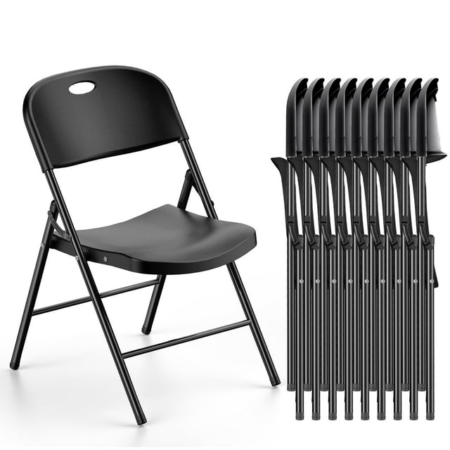 Silla plegable Nazhura de plástico con límite de peso de 650 kg, paquete de 10
