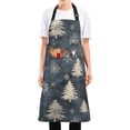 thumbnail image 5 of Kitchen Apron with 2 Pockets Adjustable waterproof Cooking Aprons for Women Men Chef Pine Tree and Snow, 5 of 7