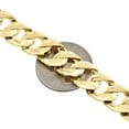 thumbnail image 4 of 10K Yellow Gold Brushed Matte Finish Texture Solid Cuban Link 11mm Bracelet 9", 4 of 5