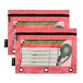 thumbnail image 2 of ALAZA 2 Pack Pencil Pouch Bright Red Pencil Case for 3 Ring Binder Clear Window Pencil Bag Organizers, 2 of 6
