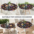 thumbnail image 7 of Halloween Skull Pumpkin Pattern Round Fitted Tablecloth with Elastic Edge,Dining Table Cover Waterproof,Outdoor Round Tablecloth for Camping,Dining,Indoor and Outdoor, 7 of 7