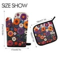 thumbnail image 2 of Yayeee Oven Mitts and Pot Holder Set of 2 Heat Resistant Kitchen Gloves Baking Hot Pad, Purple Flowers, 2 of 5