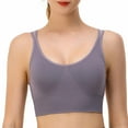 thumbnail image 6 of Bigersell Sports Bra Tank Tops Girls Bra Ladies Bra Padded Bra Style B10 No Show Bra Women Soft Bra Feature Sports Bra Hook & Eye Bra Closure , Purple XXL, 6 of 8