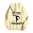 thumbnail image 4 of Why Walk Women's Printed Round Neck Pullover Sweatshirt Hooded Drawstring Sweatshirt Top, Casual Fall Winter Fashion with Soft Fabric for Comfortable Wear,Beige,L, 4 of 4