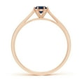 thumbnail image 2 of ANGARA Natural Tapered Shank Blue Sapphire Solitaire Ring with Diamonds in 14K Rose Gold for Women (Size-4mm) | September Birthstone, Anniversary, Jewelry Gift for Women | Natural Blue Sapphire Ring, 2 of 8