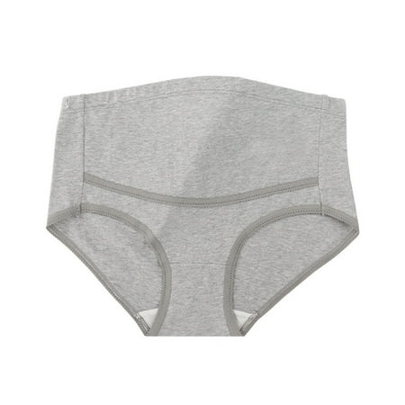 Dasayo Panties for Women Gray Maternity Cotton High Waist Comfy Plus Size Solid Panties Girls Hipster Underwear L