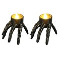 thumbnail image 2 of UALSRZL 5Pcs Skeleton Hand Flameless Candle for Halloween Decoration, Skull Hands Figurine with Fake LED Tea Lights, Battery Operated Candles for Table Home Holiday Decor, 2 of 9