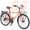 Orange, variant on Ambifirner Commute Bike for Women and Ladies, Single and 7 Speed Beach Cruiser Bicycle for Adult, 26 Inch Hi-Ten Steel Frame with Adjustable Handlebar and Saddle