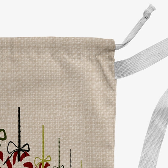 Simply Daisy Candy Canes 28 x 36 in Brown Laundry Bag