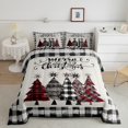 thumbnail image 2 of Manfei Graffiti Xmas Tree Bedding Comforter Set,Merry Christmas Twin Comforter Sets,Red Gray Black Bedding Set For Girl Kids,Ultra Soft Home Decor,2pcs, 2 of 8