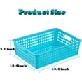 thumbnail image 3 of 8 Pack A4 Size Plastic Baskets with Handles, Colorful Paper Trays for Organizing, Stackable Classroom Storage Bins for Home Office School, 3 of 7