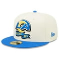 thumbnail image 3 of Men's New Era Cream/Royal Los Angeles Rams 2022 Sideline 59FIFTY Fitted Hat, 3 of 6