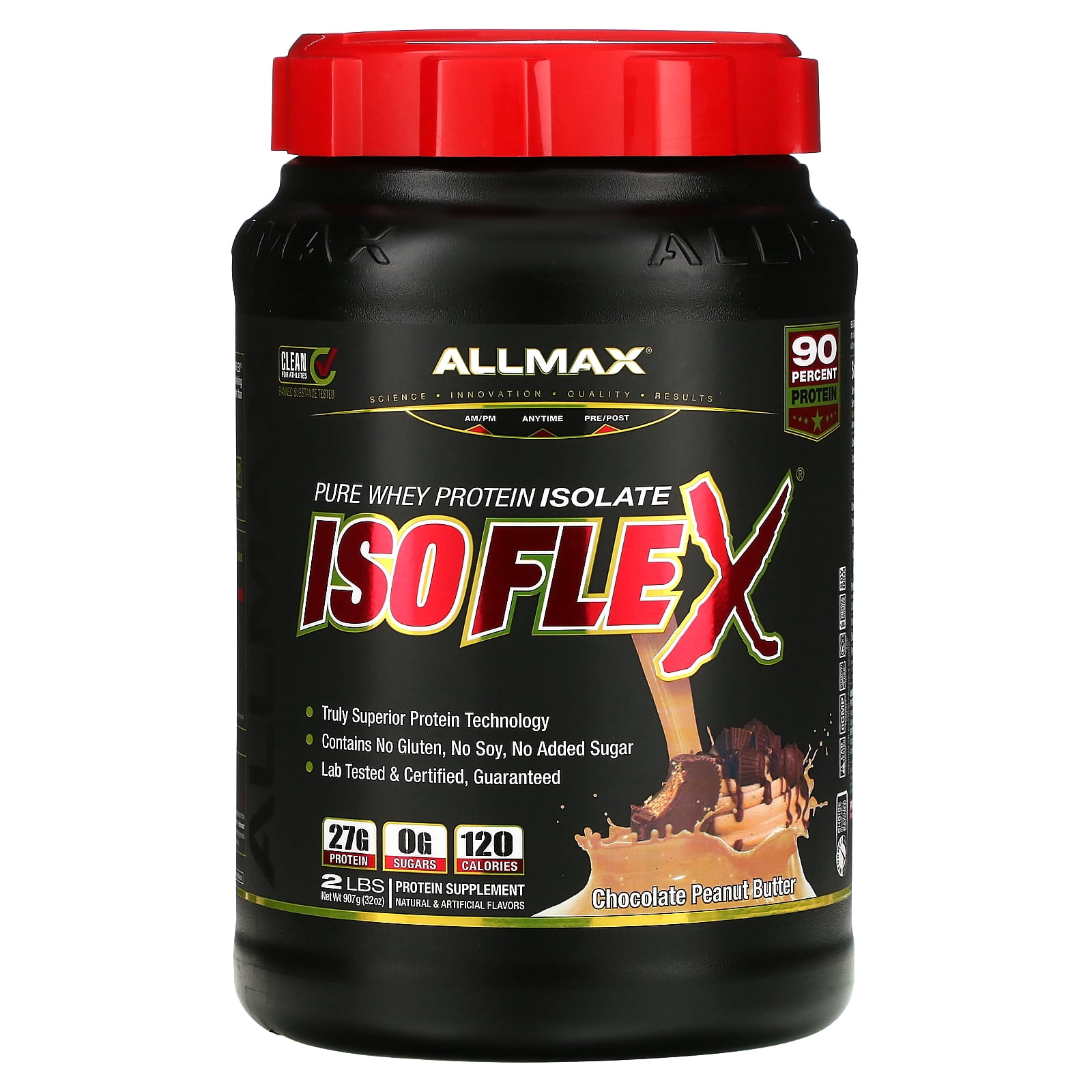 ALLMAX ISOFLEX®, Pure Whey Protein Isolate, Chocolate Peanut Butter, 2 lbs (907 g)