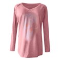 thumbnail image 4 of Puntoco Moda Mujer Casual Cuello en V Calavera Impresión Camiseta de manga larga Puntoco Puntoco-6911, 4 of 4