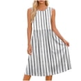 thumbnail image 2 of RKSTN Robe Décontractée Mode Femme Sans Manches à Col Rond avec Impression Non Positionnée Gris m, 2 of 7
