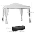 thumbnail image 3 of Outsunny 10' x 10' Pop Up Canopy Tent Gazebo with Removable Mesh Sidewall Netting, Carry Bag for Backyard Patio Outdoor, Cream, 3 of 10