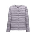 thumbnail image 3 of Hogleaql Women's Packable Puffer Jacket Comfy Long Sleeve Button dowm Without Collar Quilted Coat Insulated Water-Resistant Ultra Light Puffy Jacket with Pockets Winter Outerwear Gray XL, 3 of 4