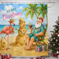 thumbnail image 3 of Christmas Coastal Snowman Shower Curtains for Bathroom, Winter Santa Claus Flamingo Waterproof Fabric Shower Curtain, Decorative Bathroom Curtain for Bathtub, 72"x84", No Hooks Included, 3 of 9