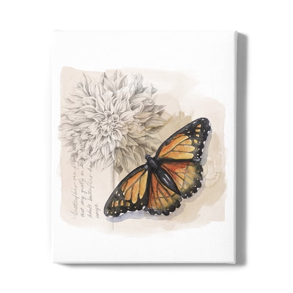 Shadow Box Butterfly Wrapped Canvas  -Grace Popp Designs,