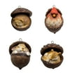 thumbnail image 2 of Fwttom 2 Pcs 3D Animal Christmas Ornaments Set - Cute Little Animals Three-Dimensional Figurine Hanging Christmas Tree Decorations, 2 of 2