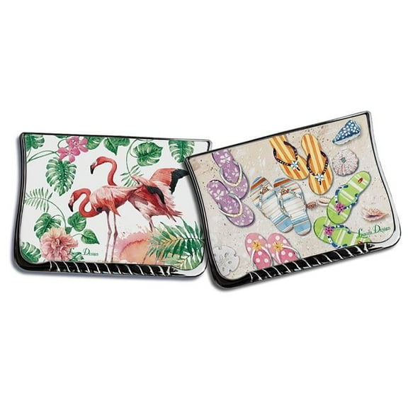 Lissom Design W61065 2 Piece Tropical Paradise Compact Mirror Set