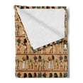thumbnail image 2 of Egyptian Print Soft Flannel Fleece Blanket, Egyptology Mythological Cartoon Characters Archeology History Illustration, Cozy Plush for Indoor and Outdoor Use, 60" x 80", Multicolor, by Ambesonne, 2 of 5