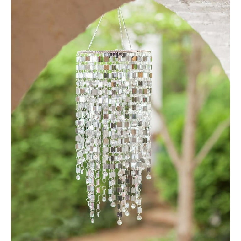 Wind Weather Hanging Silver Mirrored Solar Chandelier for