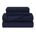 thumbnail image 4 of SUPERIOR 100% Brushed Cotton Flannel Bedding Sheet Set, Queen, Navy Blue, 4 of 4