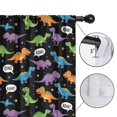 thumbnail image 4 of Blackout Kids Curtains,Black Cartoon Dinosaurs Speech Bubbles Pattern Childrens Insulated Curtains Set Of 2,Bedroom Essentials,Toddler Room Decor 42"x54", 4 of 5