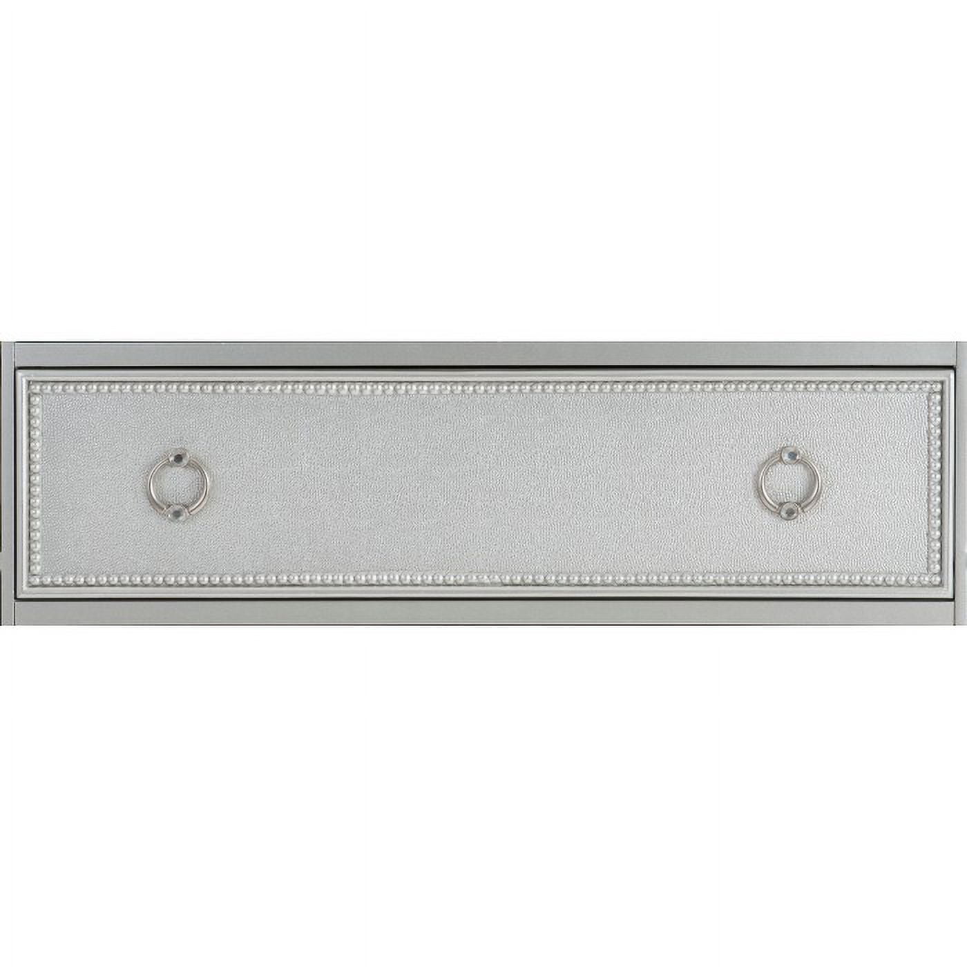 Avondale Collection Bold Modern-Traditional Mirrored Nightstand with Silver Hardware