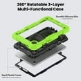 thumbnail image 4 of ELEHOLD Rugged Hybrid Case for Samsung Galaxy Tab A9 Plus 11.0" (2023) Three-Layer Protection with Built-in Screen Protector 360° Rotating Kickstand Handstrap Shoulder Strap Shockproof Case,Green, 4 of 8