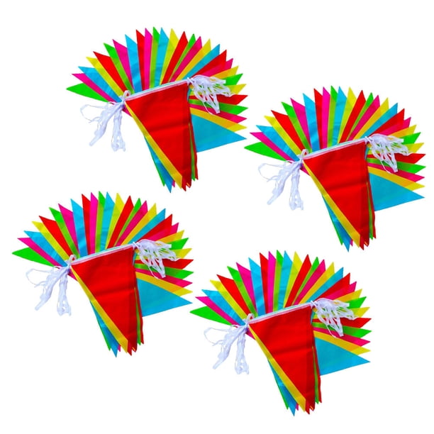 KAKOWELY 4Pqt Colgante De Banderines Multicolor Para Cumpleaños Y Festividades