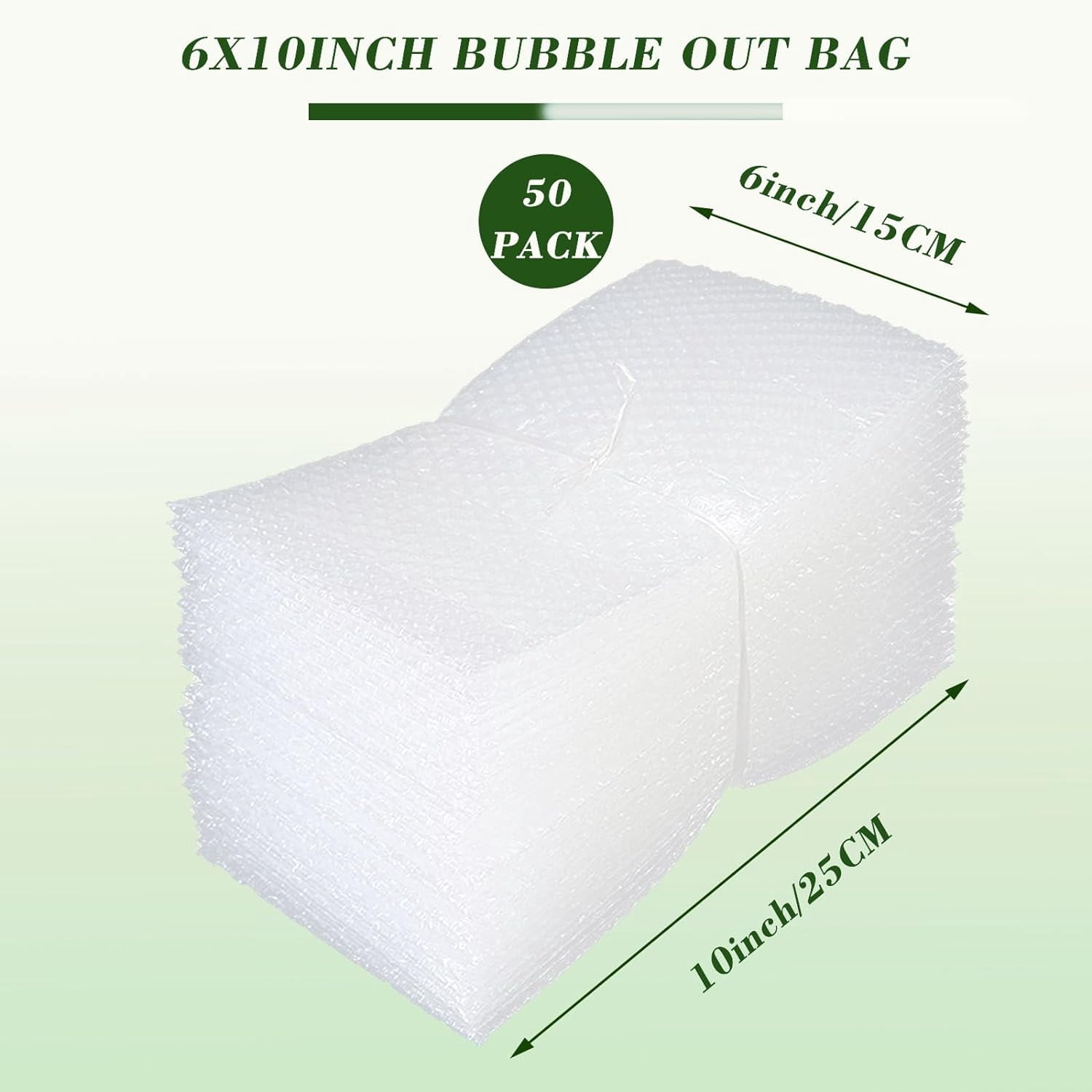 50 Pcs Bubble Pouch Wraps, 6''x10'' Clear Bubble Out Bags for Packing, Double Walled Cushioning Bags for Shipping, Storage and Moving(Not Self-Seal)