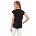 thumbnail image 5 of Uvplove Cap Sleeve Tops for Women Summer Top Basic Tee Shirts Casual Tank Loose Fit 2025 Fashion black-m, 5 of 12