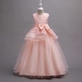 thumbnail image 6 of WPPGONE Girls 3D Flower Applique Tiered Gown Sleeveless Multi Layer Tulle Princess Formal Long Dress Dreamy Wedding Flower Girl First Communion School Evening Party Ball Gown Big Girls Dresses, 6 of 6