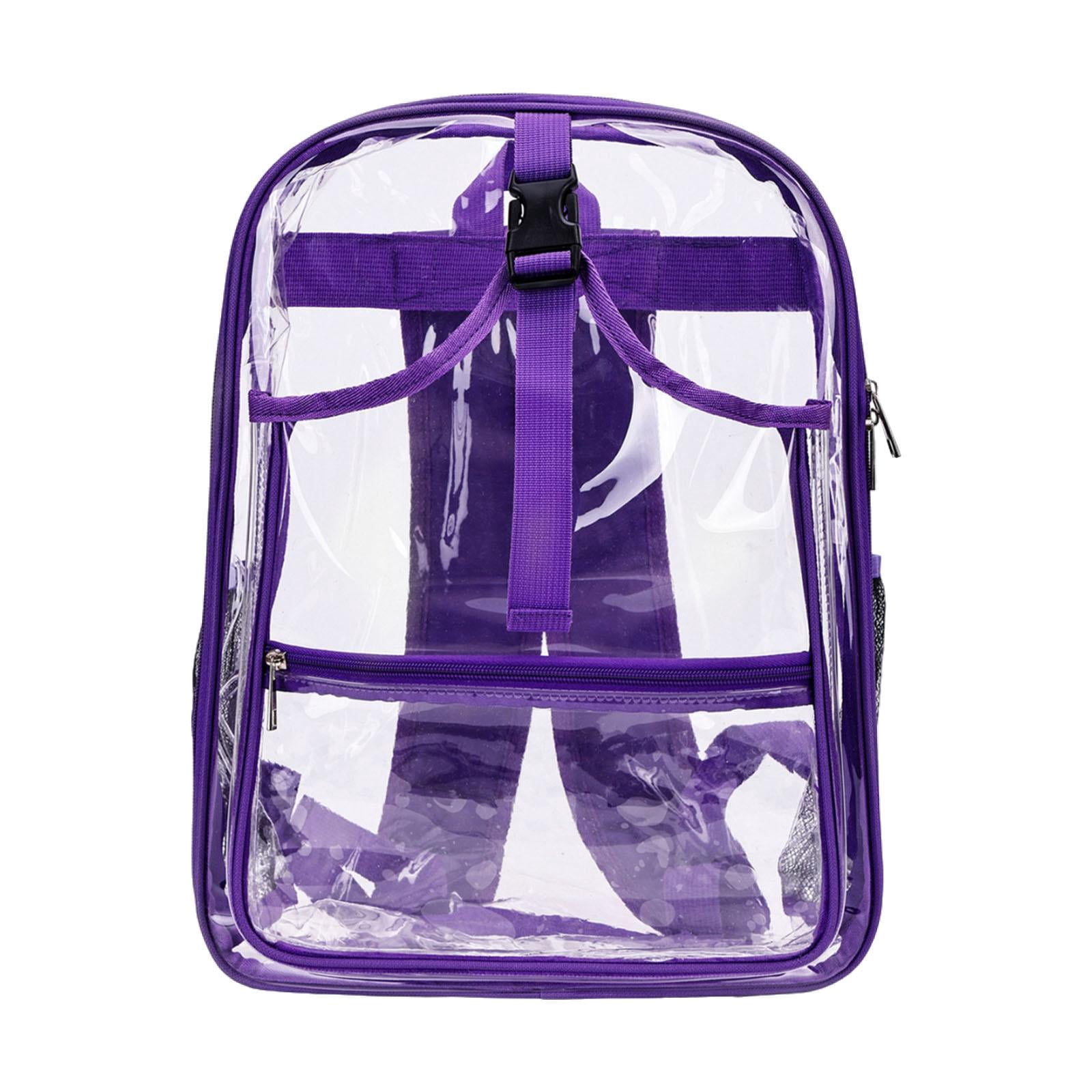 funtasica Tennis Backpack ,Racket Bags ,PVC, Lighweight Clear Large Capacity Unisex Gym Badminton Bag Tennis Rucksack for Men and Women Purple