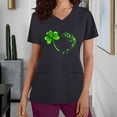 thumbnail image 2 of BiZtdJrK Scrub Tops for Women Short Sleeve Working Uniform with Pocket Summer Casual V Neck Stretchy Holiday T Shirts Funny Graphic Print Tees Black L Ofertas Relampago de Hoy, 2 of 7
