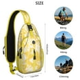 thumbnail image 5 of Floral and Bee Artwork Sling Bag with Adjustable Strap, Multiple Compartments, Lightweight Durable Crossbody Backpack for Students, Office, Travelers, Vintage Boho Style, 5 of 6