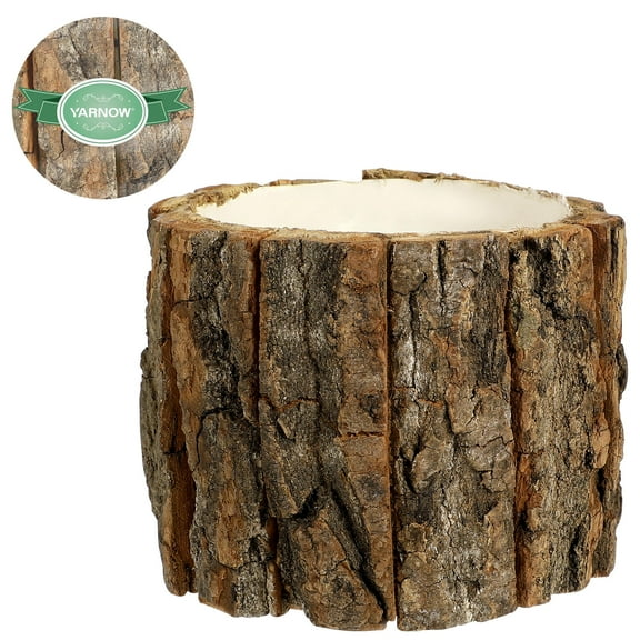 Nicehomfit Wood Flower Pot Rustic Natural Finish for Living Room 1Pack