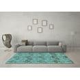 thumbnail image 3 of Ahgly Company Indoor Square Abstract Light Blue Modern Area Rugs, 8' Square, 3 of 4