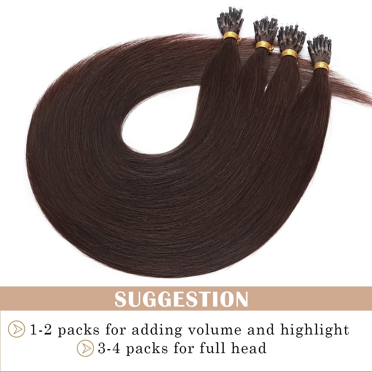 SEGO 100% Remy Human Hair Extensions Micro Loop Hair Extension Nano Micro Bead Ring Thick Hair Piece Clearance