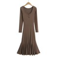 thumbnail image 3 of Vestido ajustado para mujer, otoño 2024, nuevo diseño, casual, sexy, morado, vestido de mujer, manga larga, largo hasta los tobillos, 3 of 5