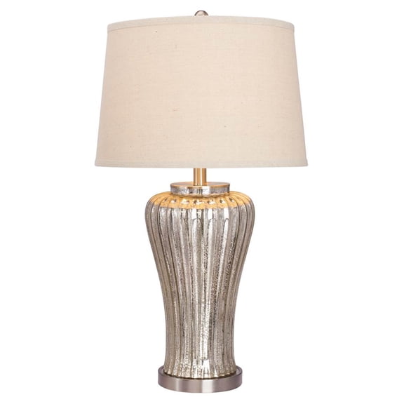 Fangio Lighting's #5069 28.5" Mercury Glass Table Lamp with Brushed Steel Metal Accents