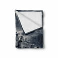 thumbnail image 2 of City Soft Flannel Fleece Blanket, Dramatic View of New York Skyline from the Jersey Side Clouds Buildings Urban, Cozy Plush for Indoor and Outdoor Use, 50" x 60", Blegrey Black White, by Ambesonne, 2 of 6