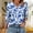 Blue women's boho tops a1, variant on Women's Summer V Neck Tops for Women Cute Trendy 3/4 Sleeve Ruffle Smocked Button Down Boho Casual Pullover Blouse Graphic Work Tunic, Green M