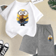 thumbnail image 3 of Conjunto de camiseta y pantalones cortos de dibujos animados de Minions Despicable Me para niños y adolescentes de verano de 2024, ropa para niños y niñas, camiseta de manga corta, traje de moda, 3 of 5