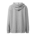 thumbnail image 4 of CHENge Oversized Hoodies for Women Long Sleeve Cropped Sweatshirts Y2k Jacket Pockets Pullover Sweaters Winter Clothes(Grey,L), 4 of 6